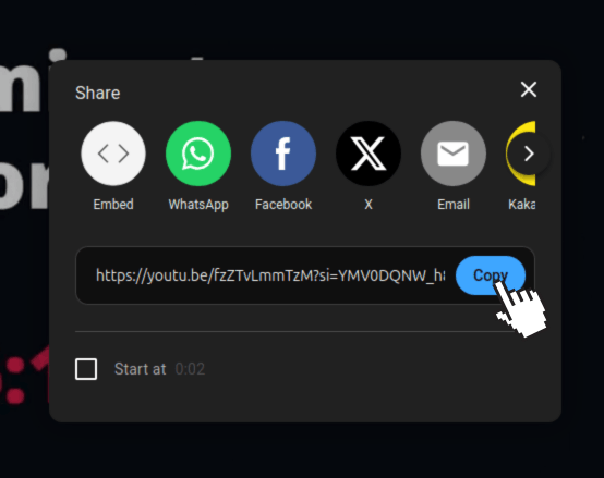 Paste video URL step preview